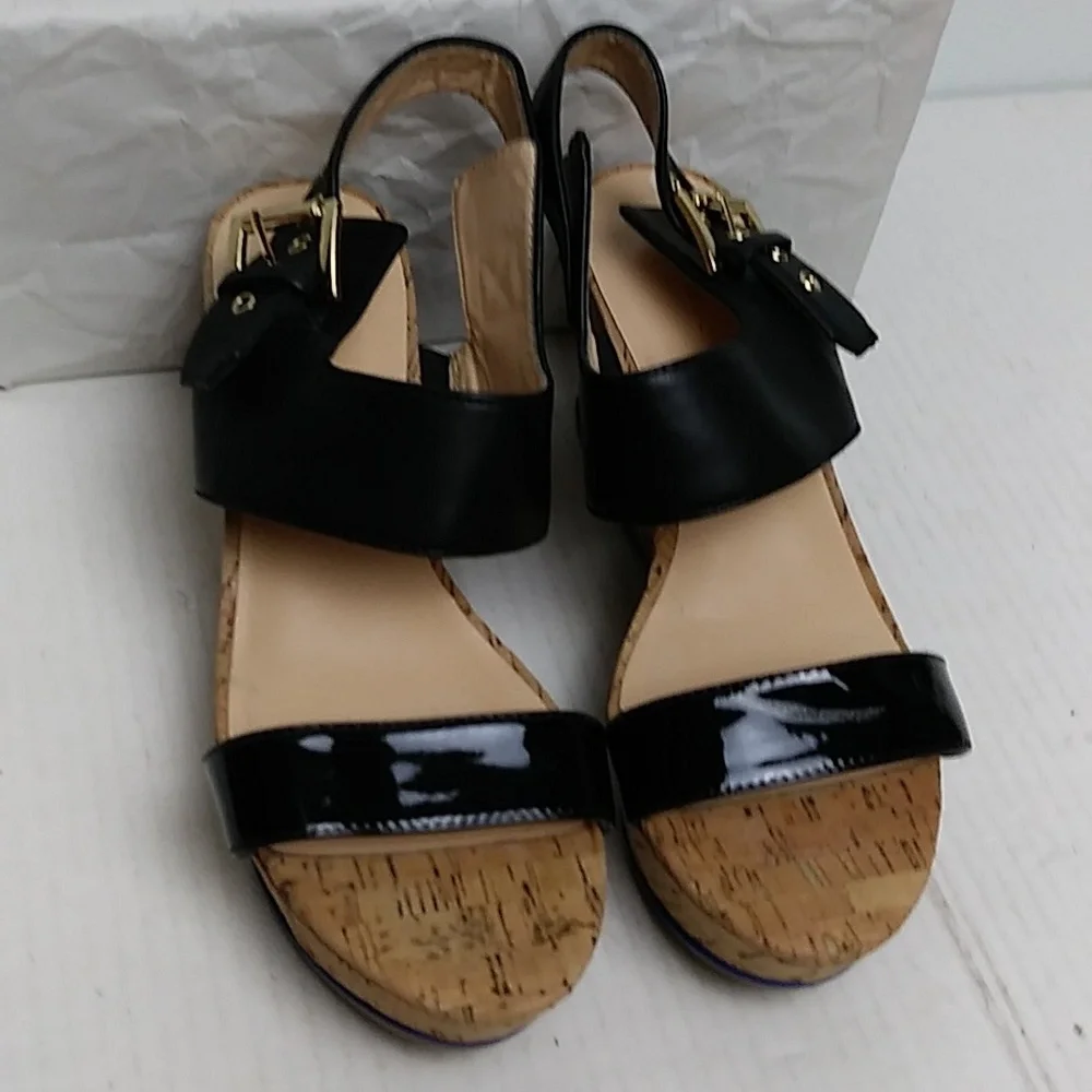 Tommy Hilfiger Maite 7M Slingback Cork Wedge Sandals Shoes